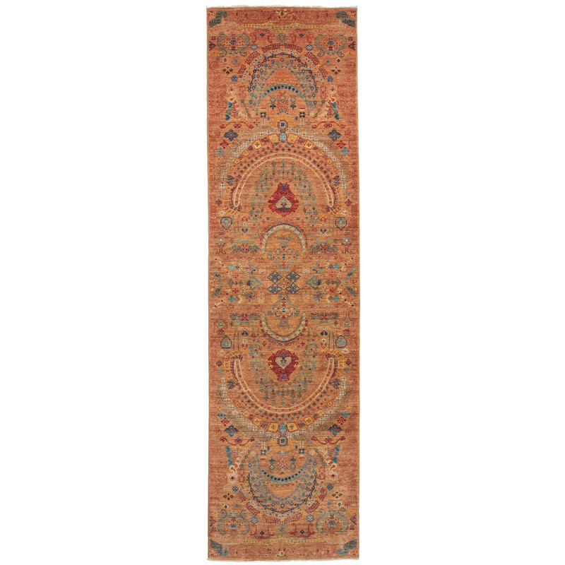 Tappeto Shahi Fine Pakistan Floreale Terracotta Blu 79x305 c