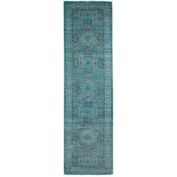 Tappeto Mamlouk Pakistan Geometrico Turchese Blu Petrolio 80