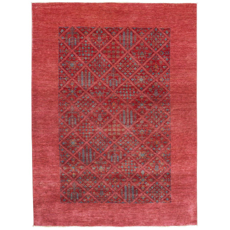 Tappeto Bakhtiyar Pakistan Floreale Rosso Blu 165x226 Cm