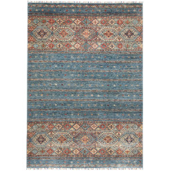Tappeto Rubin Pakistan Astratto Blu Petrolio Rosso 167x241 C