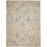 Tappeto Kilim Afghanistan Astratto Grigio Blu 256x342 Cm