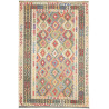 Tappeto Kilim Afghanistan Geometrico Multicolore Crema 200x3