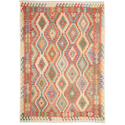 Tappeto Kilim Afghanistan Astratto Multicolore Terracotta 21