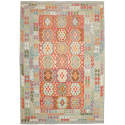 Tappeto Kilim Afghanistan Geometrico Azzurro Rosso 214x308 C