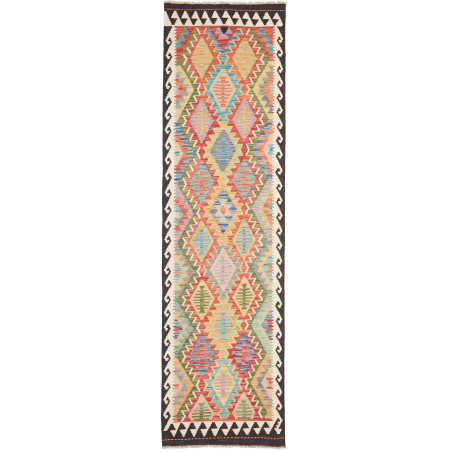 Tappeto Kilim Afghanistan Geometrico Multicolore Vivace 80x2