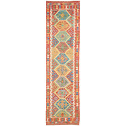 Tappeto Kilim Afghanistan Geometrico Multicolore Arancio 78x