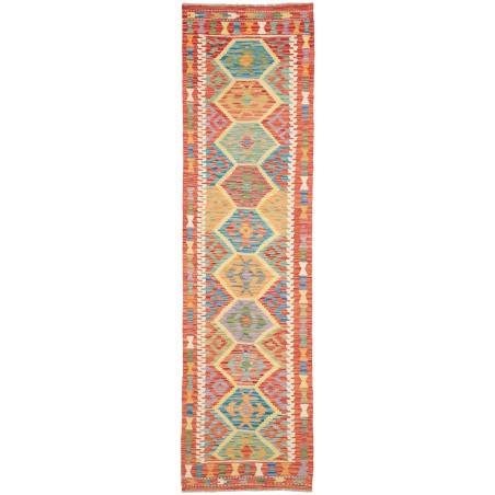 Tappeto Kilim Afghanistan Geometrico Multicolore Arancio 78x