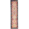 Tappeto Kilim Afghanistan Geometrico Multicolore Nero 76x294