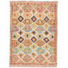 Tappeto Kilim Afghanistan Geometrico Crema Multicolore Vibra
