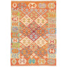 Tappeto Kilim Afghanistan Geometrico Arancio Blu 102x148 Cm