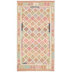 Tappeto Kilim Afghanistan Geometrico Beige Pastello 105x196