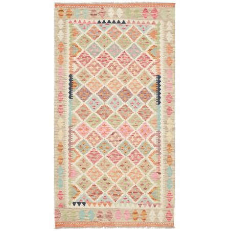 Tappeto Kilim Afghanistan Geometrico Beige Pastello 105x196