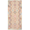 Tappeto Kilim Afghanistan Geometrico Verde Rosa 97x207 Cm