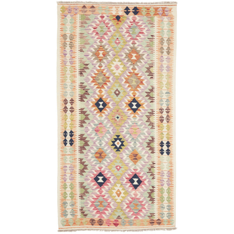 Tappeto Kilim Afghanistan Geometrico Multicolore Pastello 10