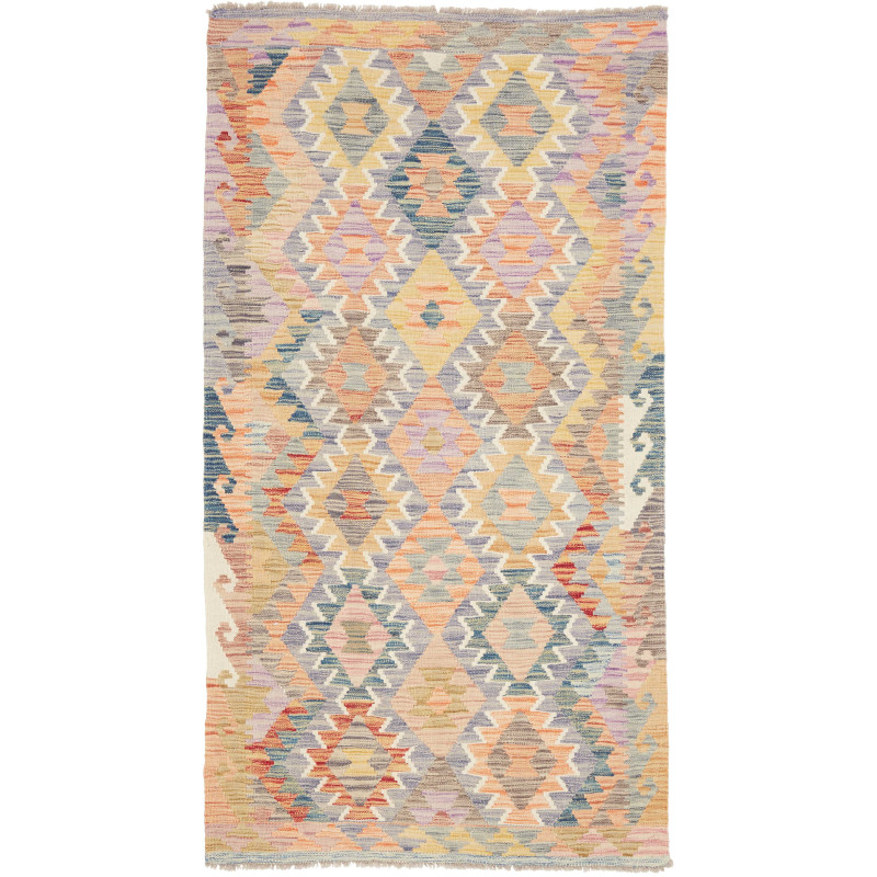 Tappeto Kilim Afghanistan Geometrico Multicolore Pastello 10