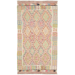 Tappeto Kilim Afghanistan Geometrico Pastello Rosa 106x193 C