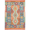 Tappeto Kilim Afghanistan Geometrico Multicolore Blu 127x182