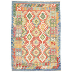 Tappeto Kilim Afghanistan Astratto Multicolore Pastello 125x