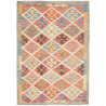Tappeto Kilim Afghanistan Astratto Multicolore Vivace 125x18