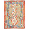 Tappeto Kilim Afghanistan Geometrico Arancio Blu 123x173 Cm