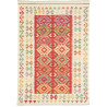 Tappeto Kilim Afghanistan Geometrico Rosso Crema 120x174 Cm