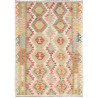 Tappeto Kilim Afghanistan Geometrico Multicolore Crema 123x1