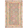 Tappeto Kilim Afghanistan Astratto Multicolore Pastello 120x