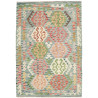 Tappeto Kilim Afghanistan Geometrico Turchese Multicolore 12