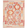 Tappeto Kilim Afghanistan Geometrico Rosa Azzurro 153x195 Cm