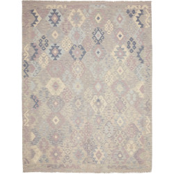 Tappeto Kilim Afghanistan Geometrico Grigio Blu 189x245 Cm