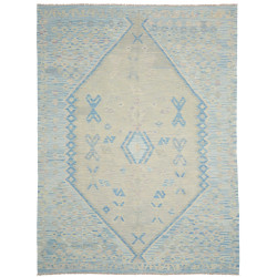 Tappeto Kilim Afghanistan Geometrico Azzurro Crema 179x244 C