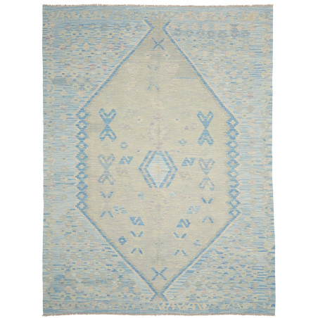 Tappeto Kilim Afghanistan Geometrico Azzurro Crema 179x244 C