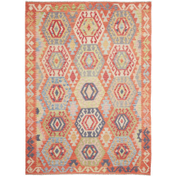 Tappeto Kilim Afghanistan Geometrico Arancione Multicolore 1