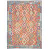 Tappeto Kilim Afghanistan Geometrico Rosso Blu 170x237 Cm