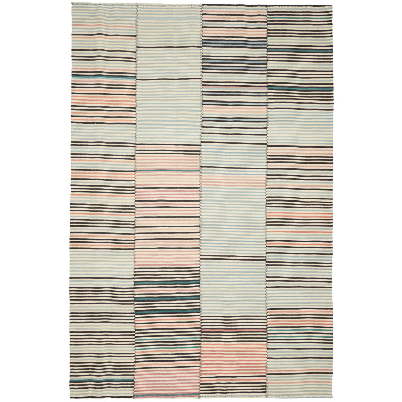 Tappeto Kilim Persia Geometrico Blu Rosa 200x305 Cm