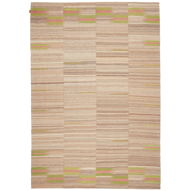 Tappeto Kilim Persia Geometrico Beige Verde 217x317 Cm