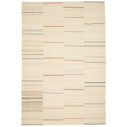 Tappeto Kilim Persia Geometrico Crema Con Strisce 219x320 Cm
