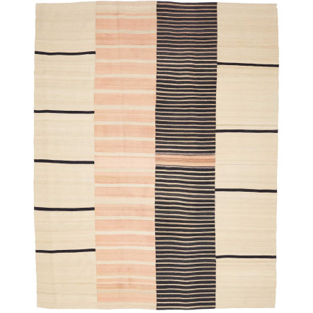 Tappeto Kilim Persia Astratto Crema Salmone 211x267 Cm
