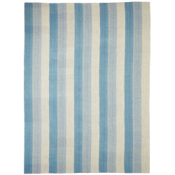 Tappeto Kilim Persia A Righe Azzurro Avorio 265x359 Cm