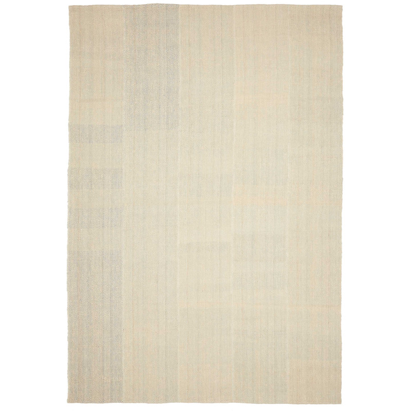 Tappeto Kilim Persia A Righe Avorio E Grigio 219x316 Cm