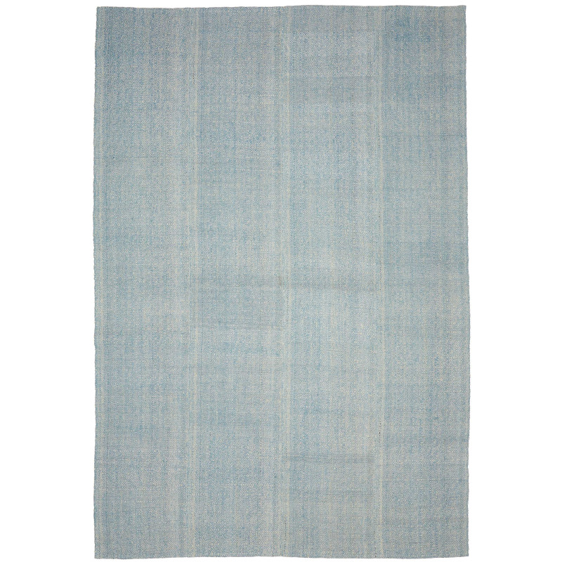 Tappeto Kilim Persia Tinta Unita Azzurro Tenue 203x302 Cm