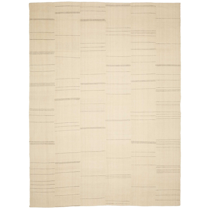 Tappeto Kilim Persia Astratto Crema Nero 247x334 Cm