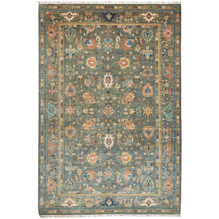 Tappeto Zigler Fine Pakistan Floreale Verde Petrolio Ocra 20