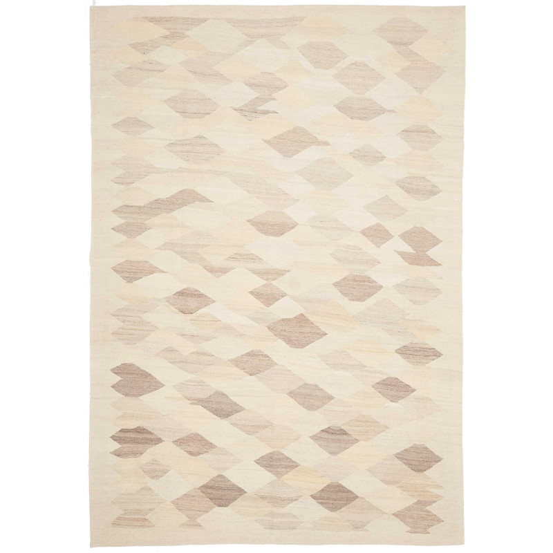 Tappeto Kilim Persia Geometrico Avorio Beige 208x298 Cm