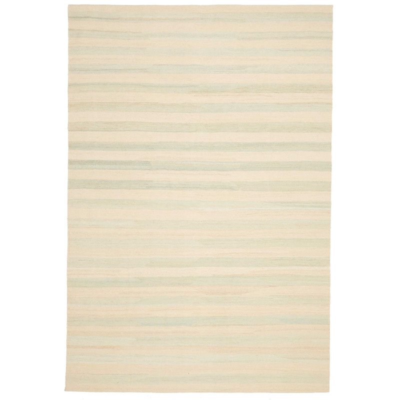 Tappeto Kilim Persia A Righe Crema Verde Menta 200x295 Cm