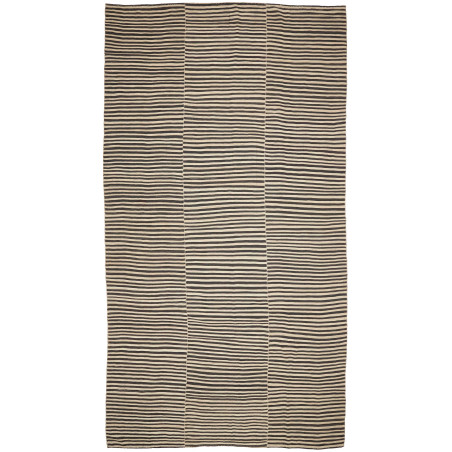 Tappeto Kilim Mazandaran Vintage Persia A Righe Nero E Avori
