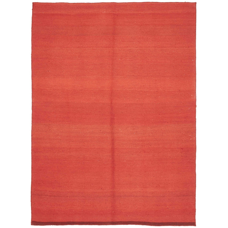 Tappeto Kilim Plain Persia Tinta Unita Rosso Mattone 151x205