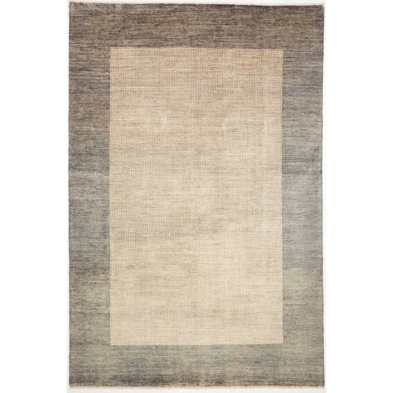 Tappeto Shayan Pakistan Geometrico Beige Grigio 77x199 Cm