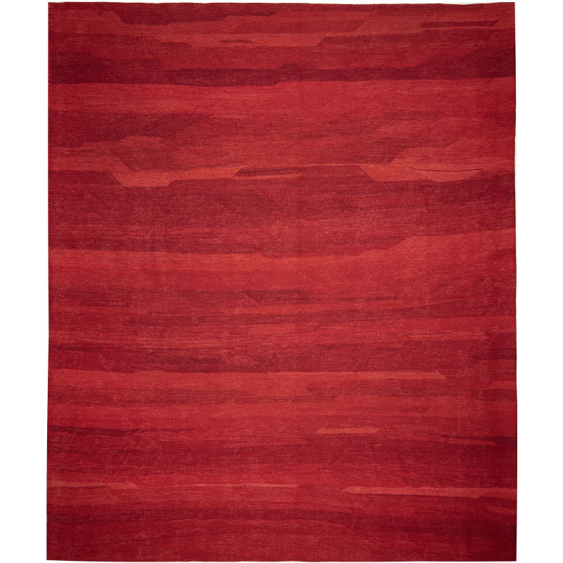 Tappeto Kilim Persia Astratto Rosso Intenso Abrash. 389x448