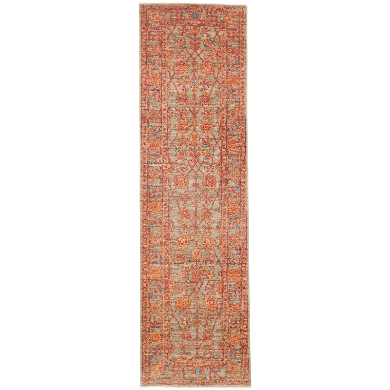 Tappeto Zigler Fine Pakistan Floreale Grigio Arancione 82x29